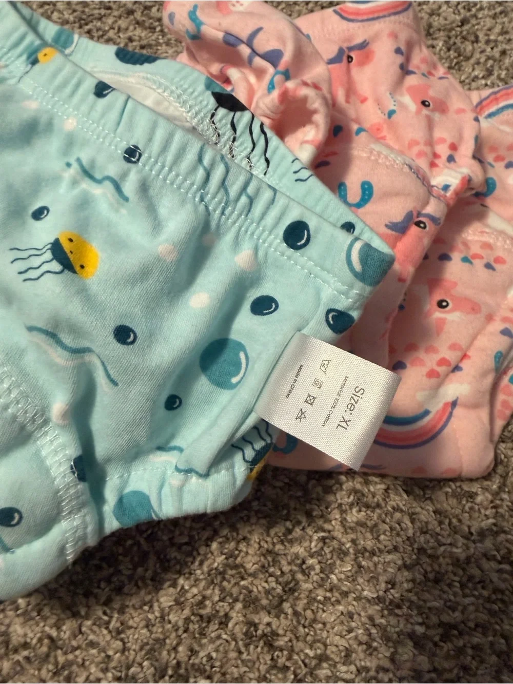 Reusable Kids Training underwear- Aqua Whale & Pink Rainbow